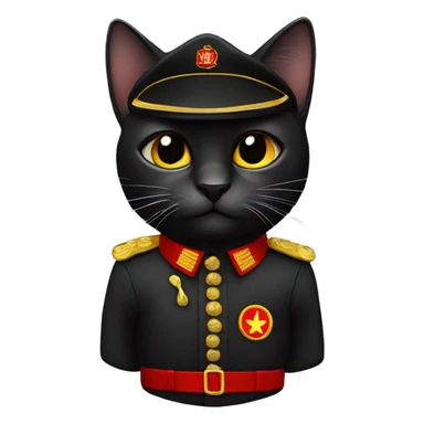 black cat in communist uniform sticker