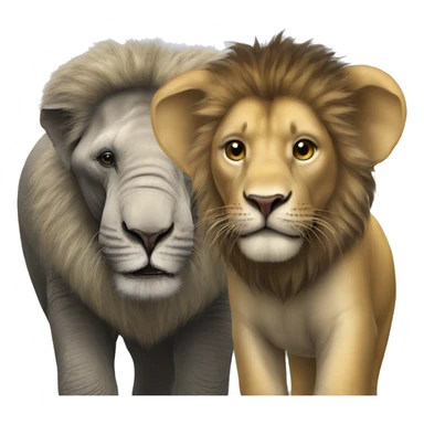 elephant and lion  sticker