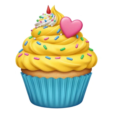 yellow heart with a cupcake sticker