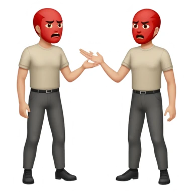 two men arguing full body sticker