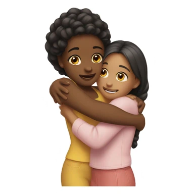 Girl hugs girl sticker