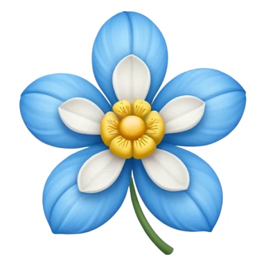 Flor azul y blanco y amarillo sticker