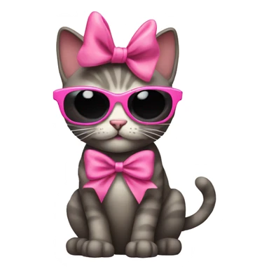 Cat with sunglasses with pink bow sticker