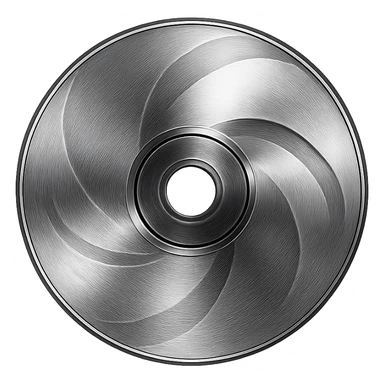 A minimalist CD disc with abstract pattern, glowing effect, purple color sticker