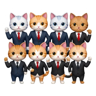 cats in suits celebrating a career milestone sticker