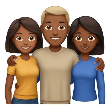 Black man with   with two women one black one Chinese  sticker