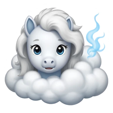 puffing pony emoji sticker