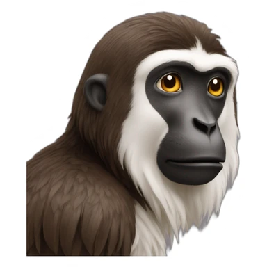 Singe mélangé avec un perroquet sticker