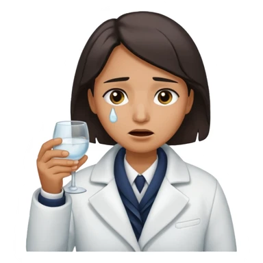 Antarctica person, eskimo glass, white coat, crying sticker