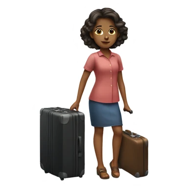 Girl with suitcase sticker