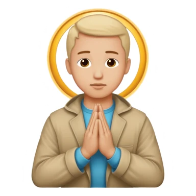 make praying man emoji looks exactly using default iphone emoji icons like man, and pray hands sticker