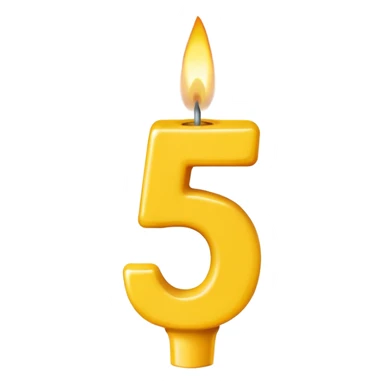 Number 5 birthday candle  sticker