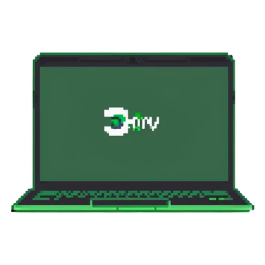 a green laptop having a logo that says cmv on the back of it sticker