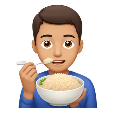 A man eat rice sticker