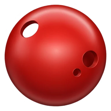 red bowling ball with 3 holes sticker
