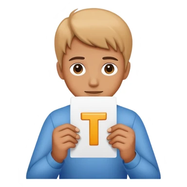 the letter T with hands sticker