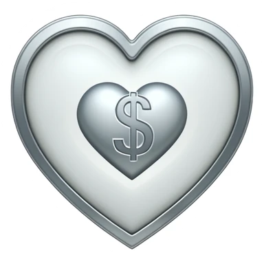 white heart with a dollars border sticker