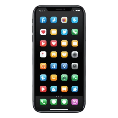 smartphone black with icons on screen in landscape sticker
