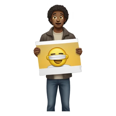  people holding a poster in their hand sticker