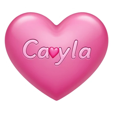 A pink heart with a name Cayla inside it sticker