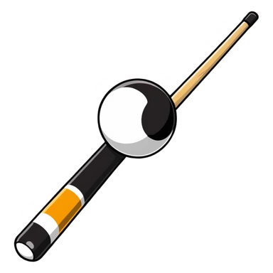 pool cue stick and 8 ball sticker