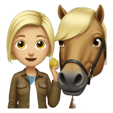 Dirty blonde girl with a seal bay horse  sticker