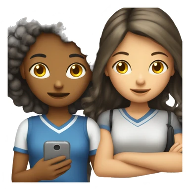 Girl with mom texting eacher sticker