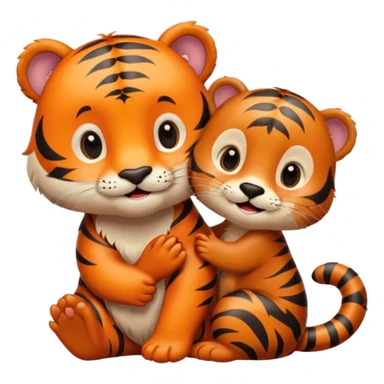 tiger and little otter in love sticker