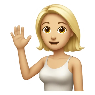 Mujer rubia blanca levantando la mano sticker