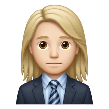 striped shirt with long hairand tie sticker