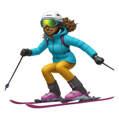 girl skiing in the mountains  sticker