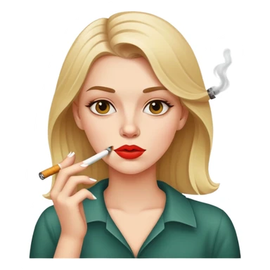 White girl with a cigarette in her mouth sticker