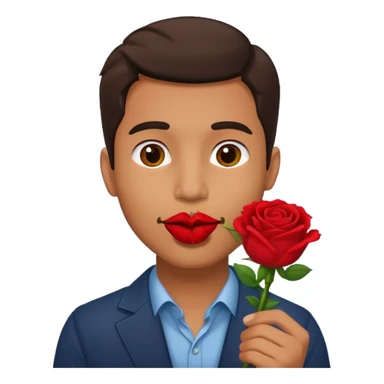 Ağızında gül olan adam sticker