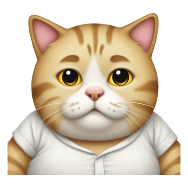 Fat cat wearing pyjama sticker