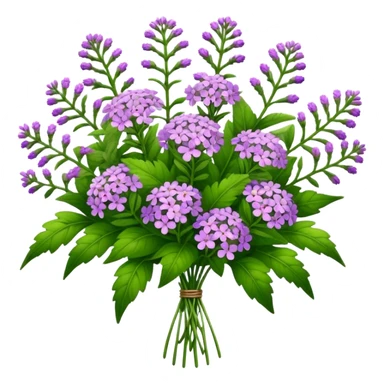 big bouquet verbena flower, stem, leaf sticker