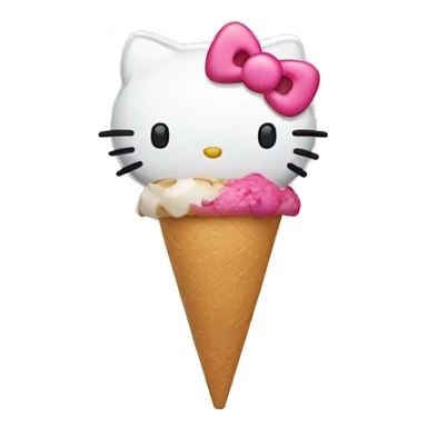 hello kitty eating ice cream sticker