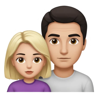 مرد و زنی چشم و ابرو و موی مشکی که عاشق هم هستن و یک بچه دارند  sticker