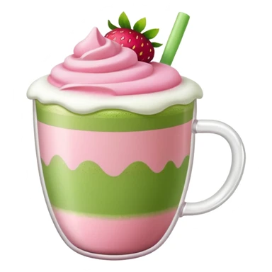 strawberry matcha latte sticker