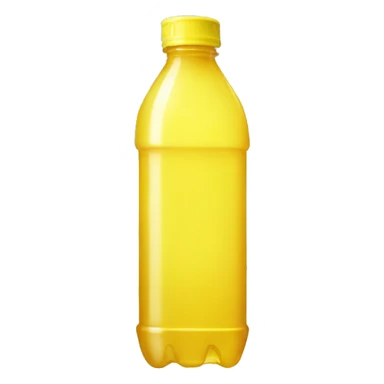 plastic bottle with clear yellow liquid sticker