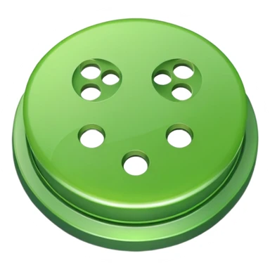 Green button with four holes in it  sticker