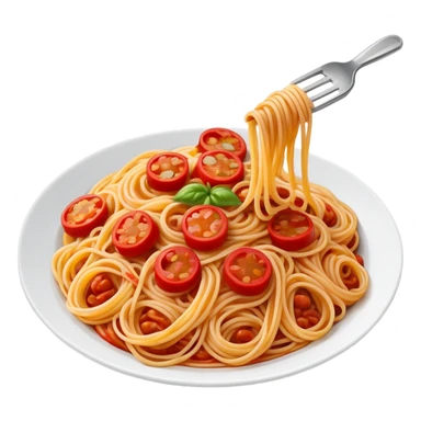Spaghetti noodles with pepperonis sticker