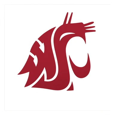 Washington State University Cougars logo in red, variation 4 sticker