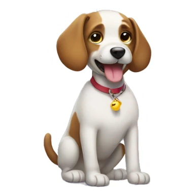 a dog with a balloon sticker