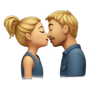 Kiss with heart sticker