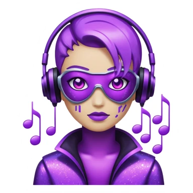 glitter music purple cyberpunk sticker