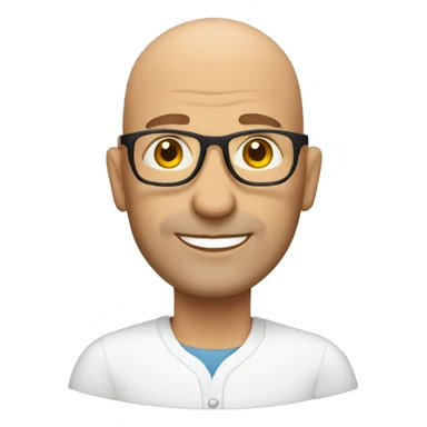 glasse, bald, middle-aged man, self employed sticker