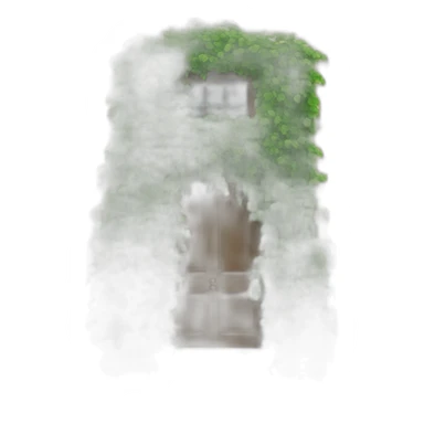 Enormous, creeping vines burst through windows and doors sticker