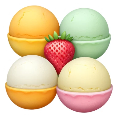 Mochi ice cream, 3 balls and one cut open  sticker