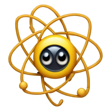 Cute hexagonal atom character with big eyes and letter P on belly sticker