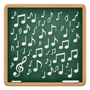 green black board music notes on it sticker